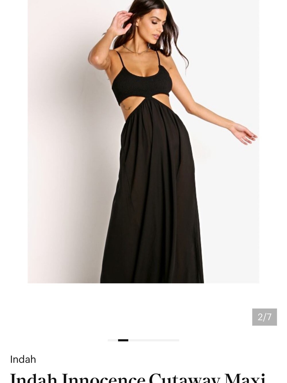 Indah Black Cutaway Spaghetti-Strap Maxi Dress